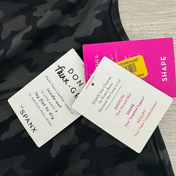 Spanx Faux Leather Camo Leggings Sporty Gorp Rock Streetwear Shaping NWT Small - Picture 10 of 10